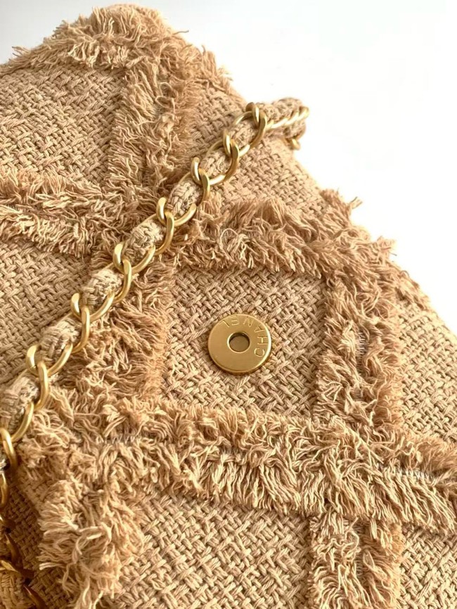 CHANEL small Flap Bag AS0001 Apricot