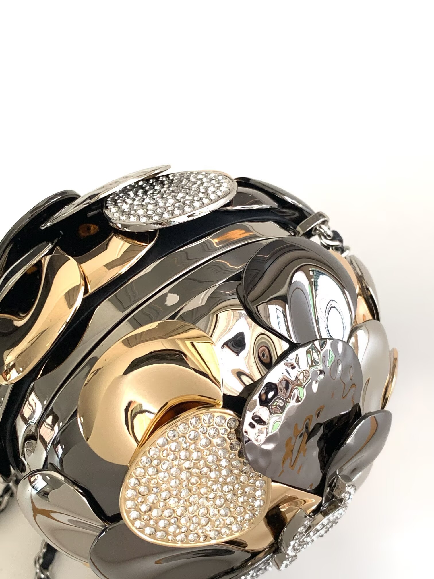 Chanel Camellia With Diamonds Mini Ball Bag 63028 Gold Chanel Camellia With Diamonds Mini Ball Bag 63028 Gold