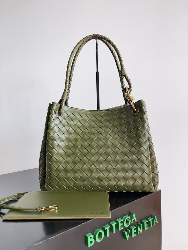 Bottega Veneta Parachute 826212 dark green&Brass finish