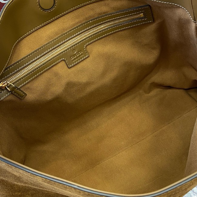 Gucci Beatrix medium tote bag suede 850926 brown