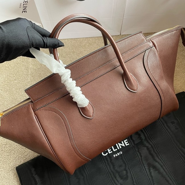 Celine LARGE SMILING NEW LUGGAGE IN LAMBSKIN 123683 brown