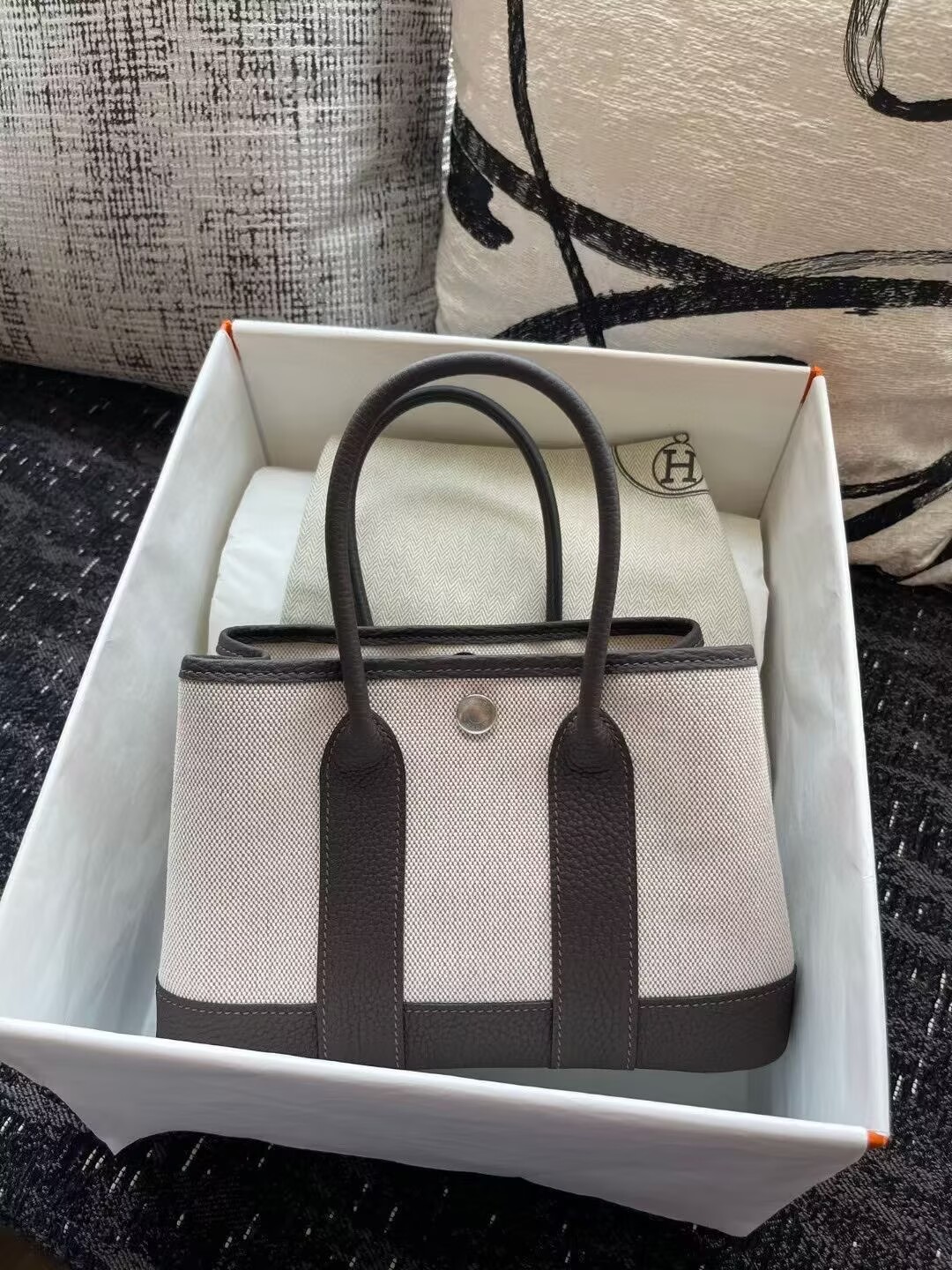 Hermes Mini Garden Party Tote Bags H3673 Gray Hermes Mini Garden Party Tote Bags H3673 Gray