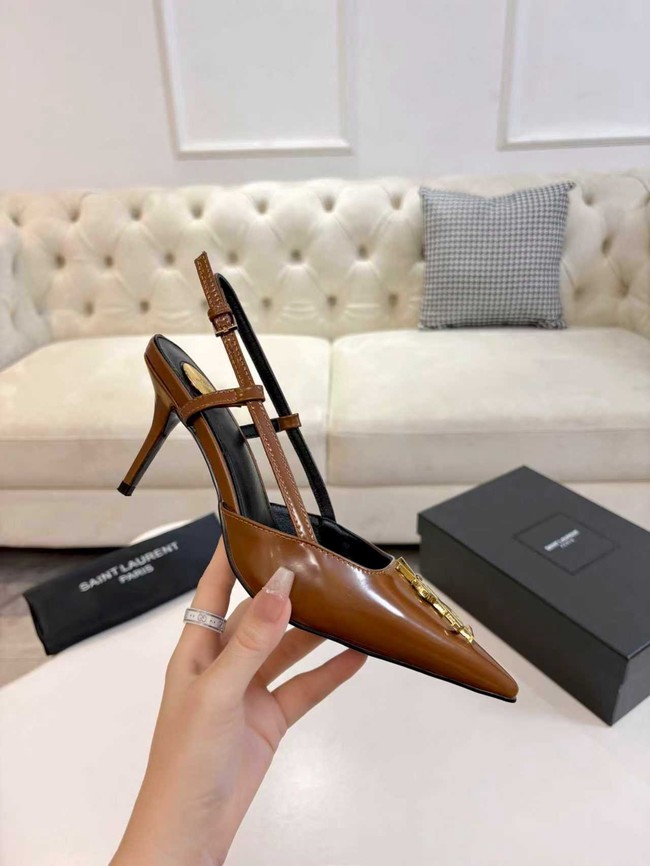 Saint Laurent slingback pumps in smooth leather 97170-4