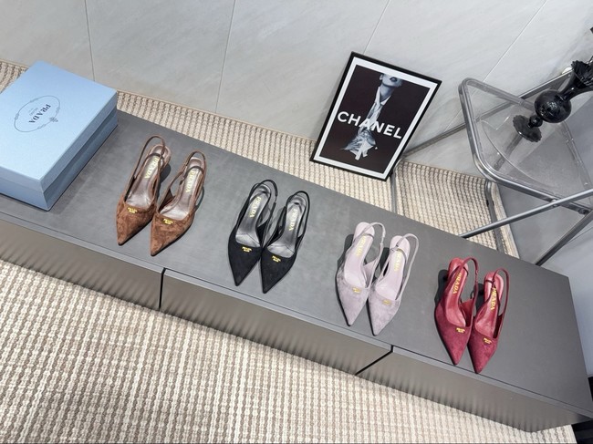 Prada leather slingback pumps 1I901M-1