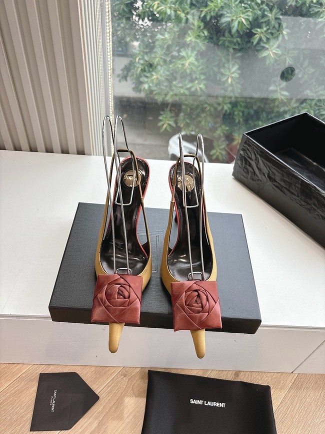 YSL AMALIA slingback pumps in satin crepe 21025-2