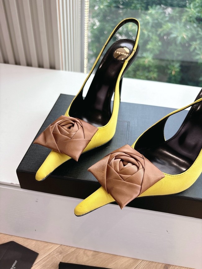 YSL AMALIA slingback pumps in satin crepe 21025-6