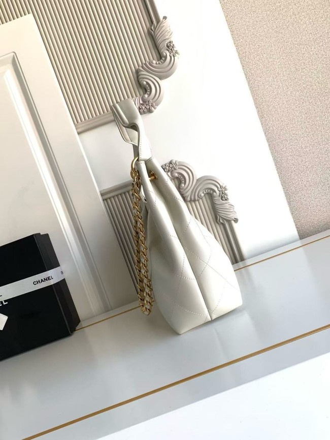 CHANEL Hobo Bag Calfskin AS5970 white