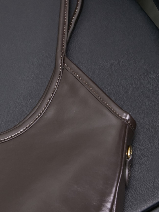 MIUMIU IVY leather handbag 5GB231 Dark brown