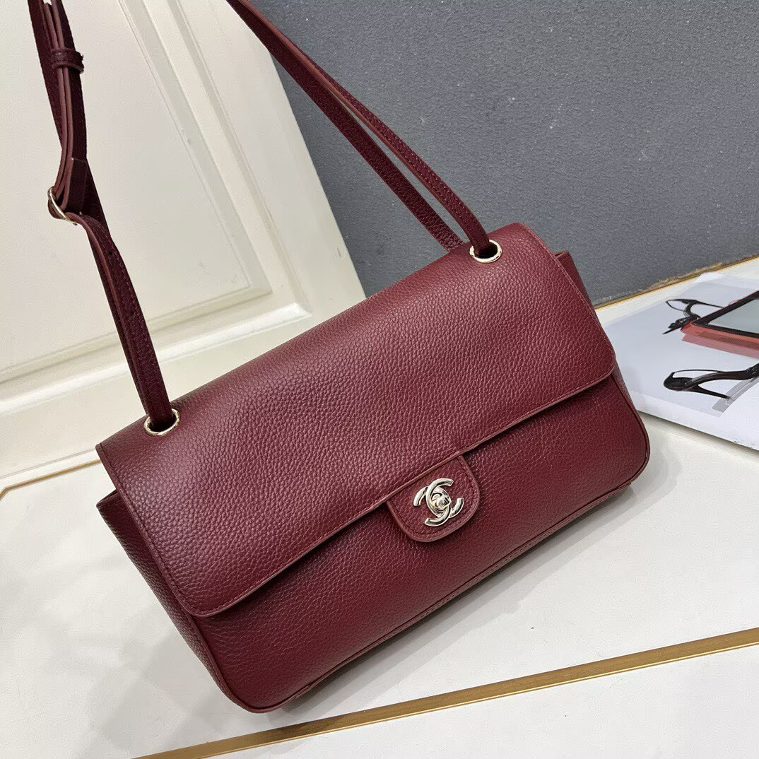 Chanel 26SS Original Leather Tote Shopping Bag 1A013 Burgundy