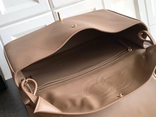 CHANEL Maxi Classic Handbag AS58601 Apricot