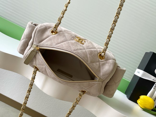 Chanel velvet Bowling Bag AS5791 Cream