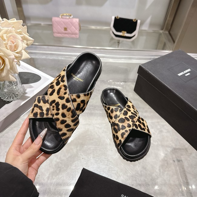 Saint Laurent NICHOLS slides in pony hair leather 08140-2