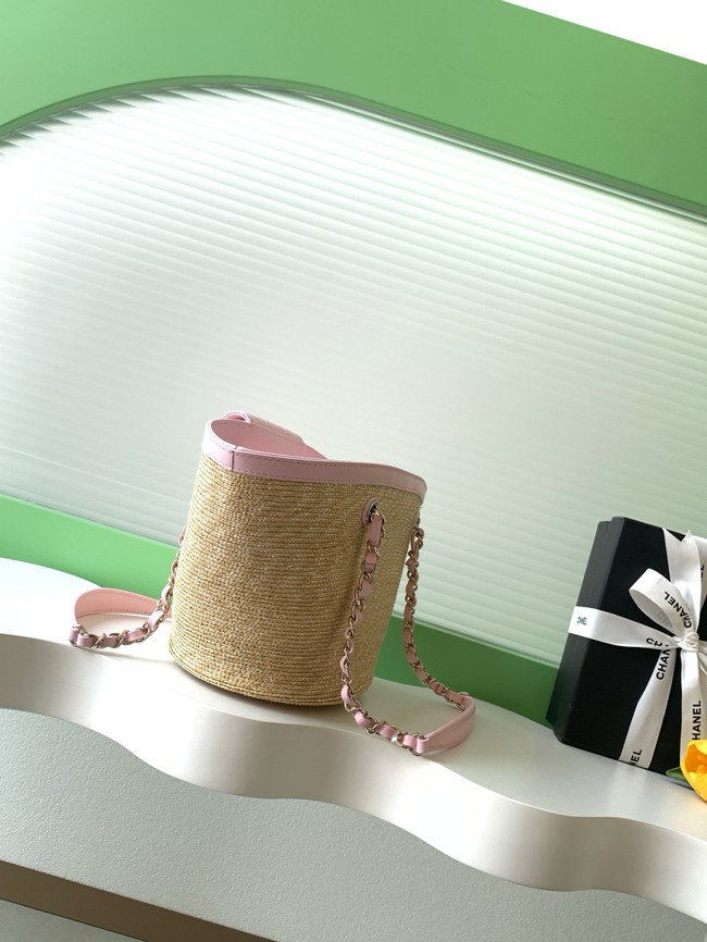 CHANEL Small Tote AS5951 Beige & pink
