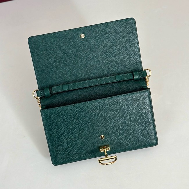 Gucci Half Horsebit wallet on chain 855654 drak green