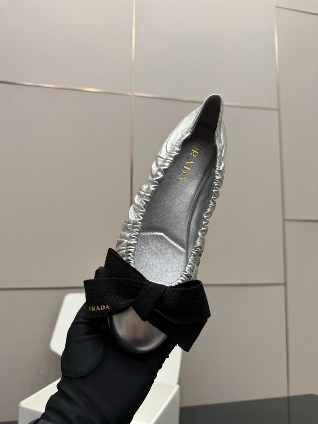 Prada Mordore nappa leather ballerinas with bow 55723-2