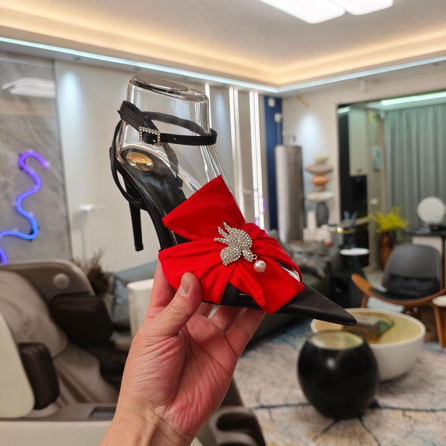 Saint Laurent AMALIA slingback pumps in satin crepe Heel 10.5CM 35964-9