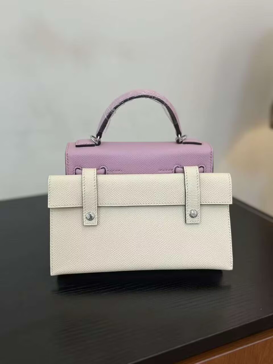 Hermes Original Epsom Leather Mosaic Figure Bag H6302 Pink Hermes Original Epsom Leather Mosaic Figure Bag H6302 Pink