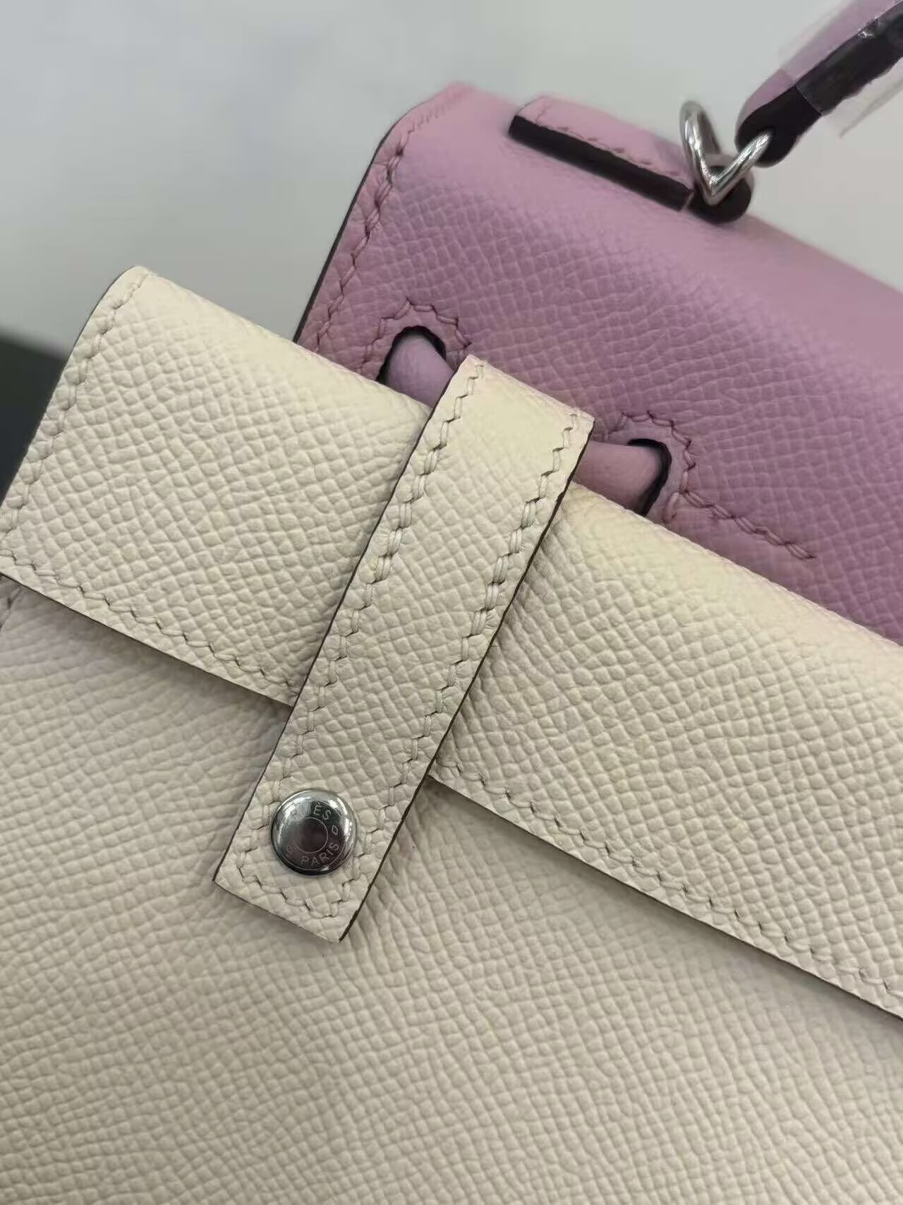 Hermes Original Epsom Leather Mosaic Figure Bag H6302 Pink Hermes Original Epsom Leather Mosaic Figure Bag H6302 Pink