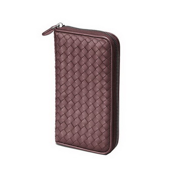 Bottega Veneta 114076 V001N 2201 Intrecciato Nappa Zip Around Wallet Maroon Bottega Veneta 114076 V001N 2201 Intrecciato Nappa Zip Around Wallet Maroon