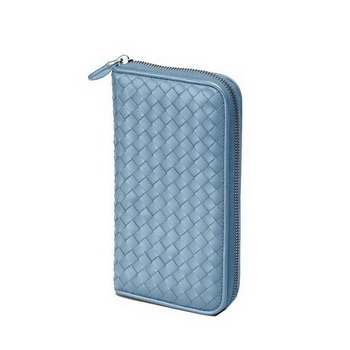 Bottega Veneta 114076 V001N 4803 Intrecciato Nappa Zip Around Wallet Cadet Bottega Veneta 114076 V001N 4803 Intrecciato Nappa Zip Around Wallet Cadet