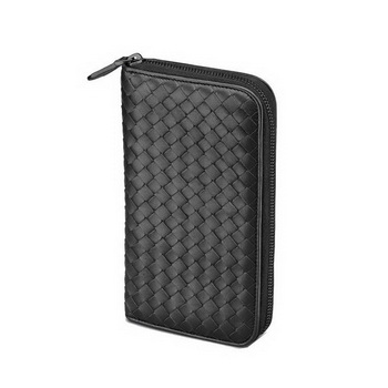 Bottega Veneta 114076 V4651 1000 Intrecciato VN Zip Around Wallet Nero Bottega Veneta 114076 V4651 1000 Intrecciato VN Zip Around Wallet Nero