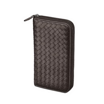 Bottega Veneta 114076 V4651 2040 Intrecciato VN Zip Around Wallet Ebano Bottega Veneta 114076 V4651 2040 Intrecciato VN Zip Around Wallet Ebano
