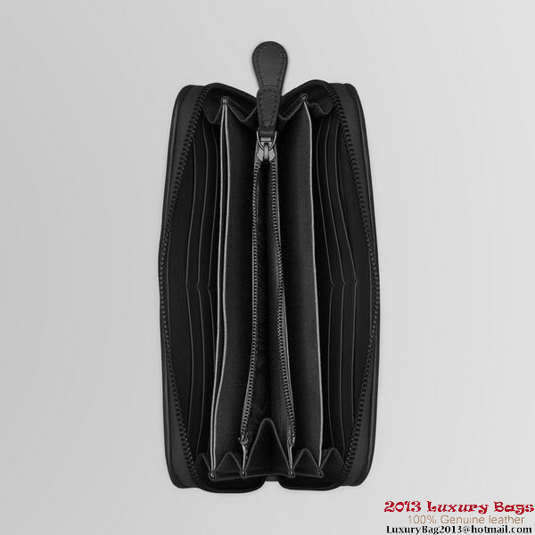 Bottega Veneta 275064 V001N 1000 Intrecciato Nappa Zip Around Wallet Nero Bottega Veneta 275064 V001N 1000 Intrecciato Nappa Zip Around Wallet Nero