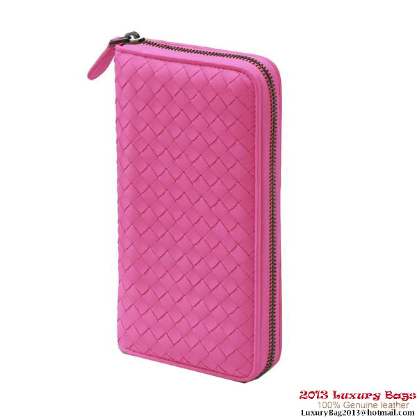 Bottega Veneta 275064 V001N 5601 Intrecciato Nappa Zip Around Wallet Shock