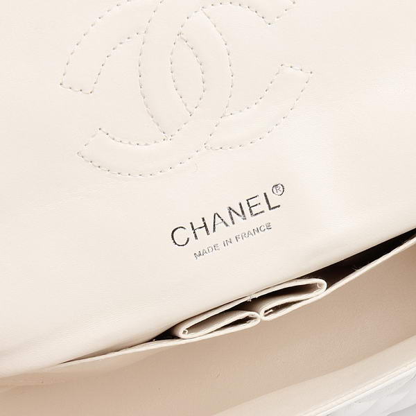 Chanel 2.55 Series Flap Bag A01112 White Leather Silver Hardware Chanel 2.55 Series Flap Bag A01112 White Leather Silver Hardware