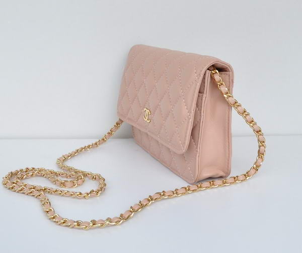 Chanel Lambskin Leather Flap Bag A33814 Pink Gold Chanel Lambskin Leather Flap Bag A33814 Pink Gold