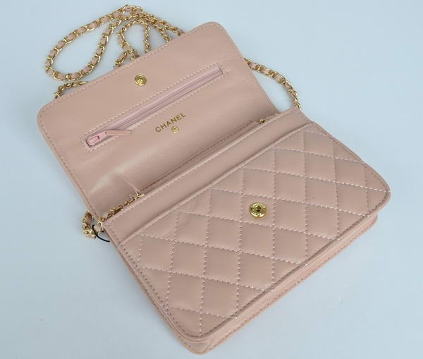 Chanel Lambskin Leather Flap Bag A33814 Pink Gold Chanel Lambskin Leather Flap Bag A33814 Pink Gold