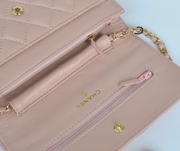 Chanel Lambskin Leather Flap Bag A33814 Pink Gold Chanel Lambskin Leather Flap Bag A33814 Pink Gold