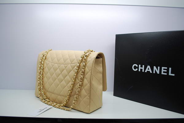 Chanel Maxi Double Flaps Bag A36098 Apricot Original Caviar Leather Gold Chanel Maxi Double Flaps Bag A36098 Apricot Original Caviar Leather Gold