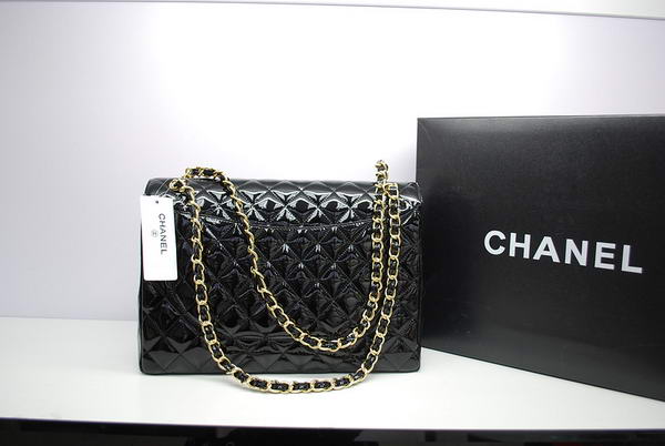 Chanel Maxi Double Flaps Bag A36098 Black Original Patent Leather Gold Chanel Maxi Double Flaps Bag A36098 Black Original Patent Leather Gold