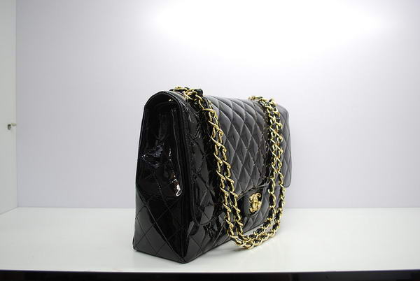 Chanel Maxi Double Flaps Bag A36098 Black Original Patent Leather Gold Chanel Maxi Double Flaps Bag A36098 Black Original Patent Leather Gold