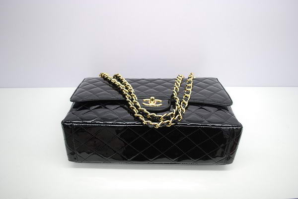 Chanel Maxi Double Flaps Bag A36098 Black Original Patent Leather Gold Chanel Maxi Double Flaps Bag A36098 Black Original Patent Leather Gold