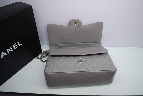 Chanel Maxi Double Flaps Bag A36098 Grey Original Caviar Leather Silver Chanel Maxi Double Flaps Bag A36098 Grey Original Caviar Leather Silver