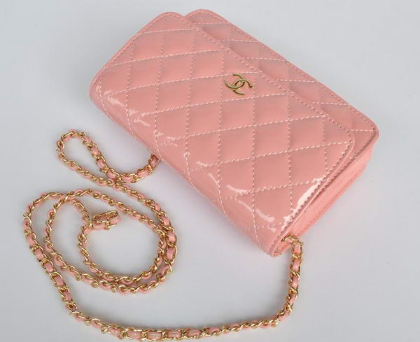 Chanel Patent Leather Flap Bag A33814 Pink Gold Chanel Patent Leather Flap Bag A33814 Pink Gold