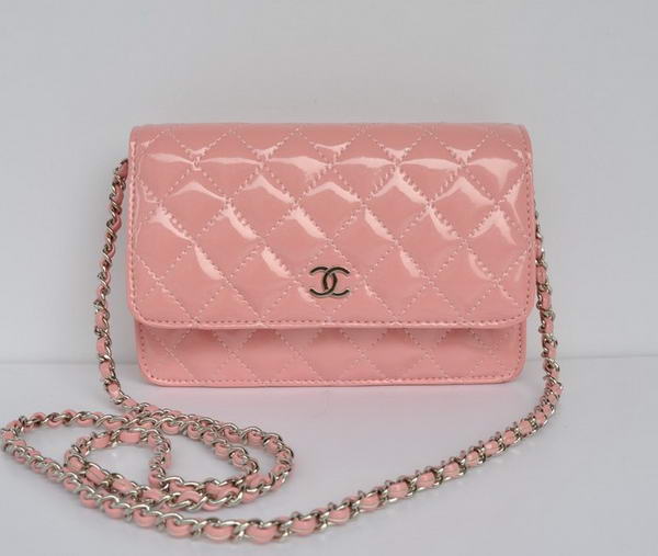 Chanel Patent Leather Flap Bag A33814 Pink Silver Chanel Patent Leather Flap Bag A33814 Pink Silver