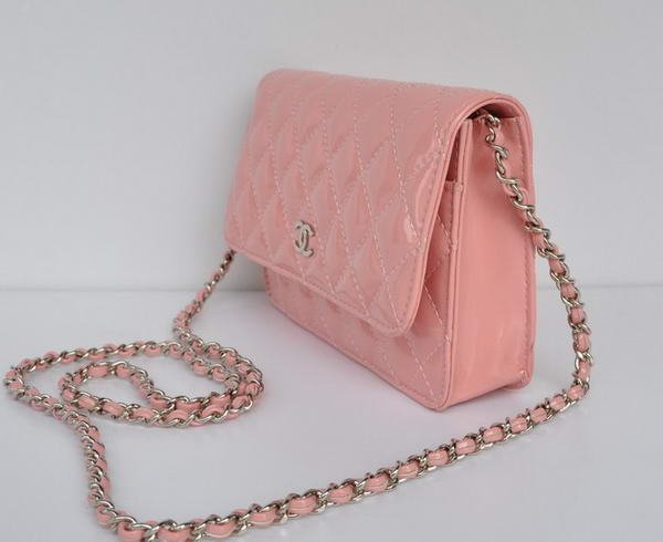 Chanel Patent Leather Flap Bag A33814 Pink Silver Chanel Patent Leather Flap Bag A33814 Pink Silver