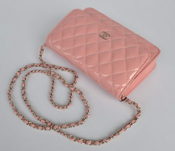 Chanel Patent Leather Flap Bag A33814 Pink Silver Chanel Patent Leather Flap Bag A33814 Pink Silver