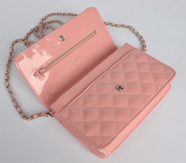 Chanel Patent Leather Flap Bag A33814 Pink Silver Chanel Patent Leather Flap Bag A33814 Pink Silver