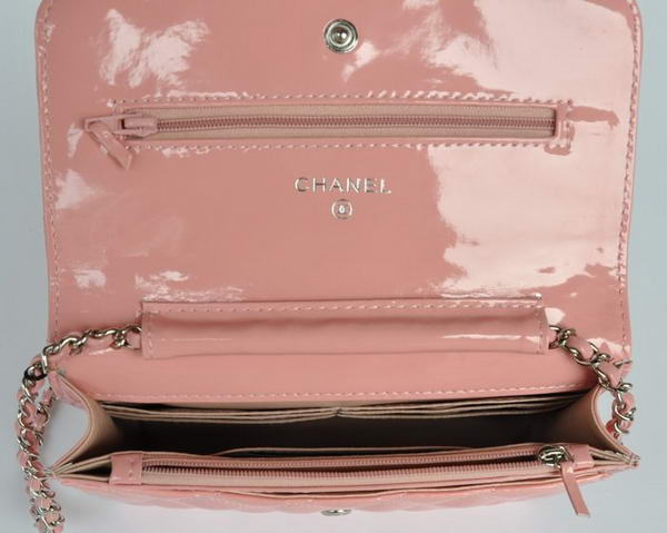 Chanel Patent Leather Flap Bag A33814 Pink Silver Chanel Patent Leather Flap Bag A33814 Pink Silver
