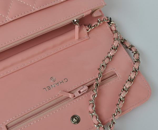 Chanel Patent Leather Flap Bag A33814 Pink Silver Chanel Patent Leather Flap Bag A33814 Pink Silver