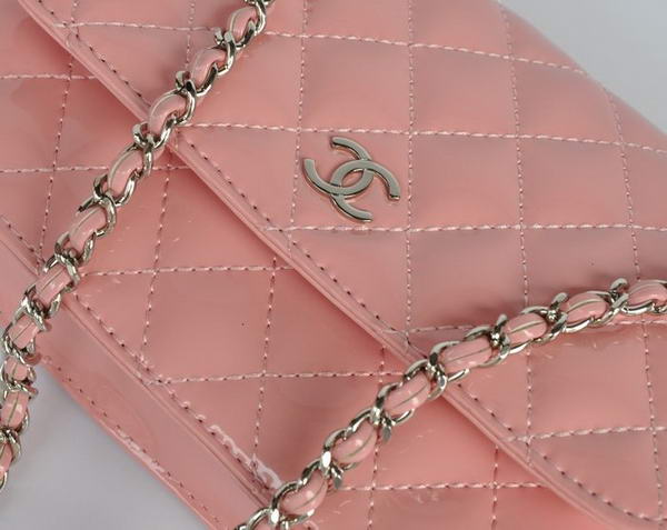 Chanel Patent Leather Flap Bag A33814 Pink Silver Chanel Patent Leather Flap Bag A33814 Pink Silver
