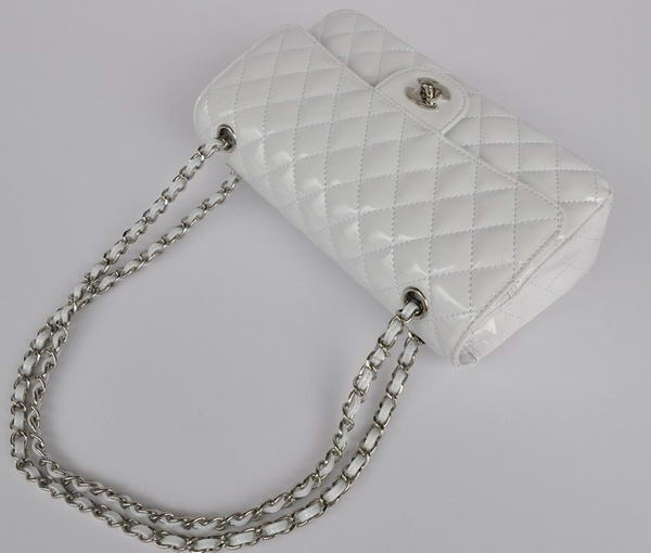 buy Cheap Chanel 2.55 Series White Patent Leather Flap Bag Silver Hardware buy Cheap Chanel 2.55 Series White Patent Leather Flap Bag Silver Hardware