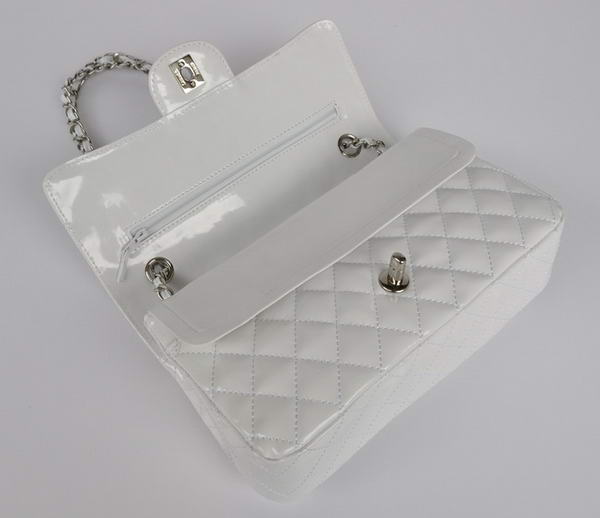 buy Cheap Chanel 2.55 Series White Patent Leather Flap Bag Silver Hardware buy Cheap Chanel 2.55 Series White Patent Leather Flap Bag Silver Hardware