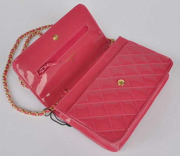 Top Quality Chanel A33814 Peach Patent Leather Flap Bag Gold Top Quality Chanel A33814 Peach Patent Leather Flap Bag Gold