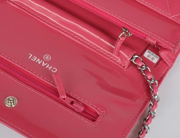 Top Quality Chanel A33814 Peach Patent Leather Flap Bag Silver Top Quality Chanel A33814 Peach Patent Leather Flap Bag Silver
