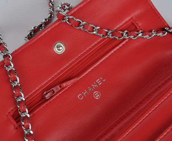New Color Chanel A33814 Red Sheepskin Leather Flap Bag Silver New Color Chanel A33814 Red Sheepskin Leather Flap Bag Silver